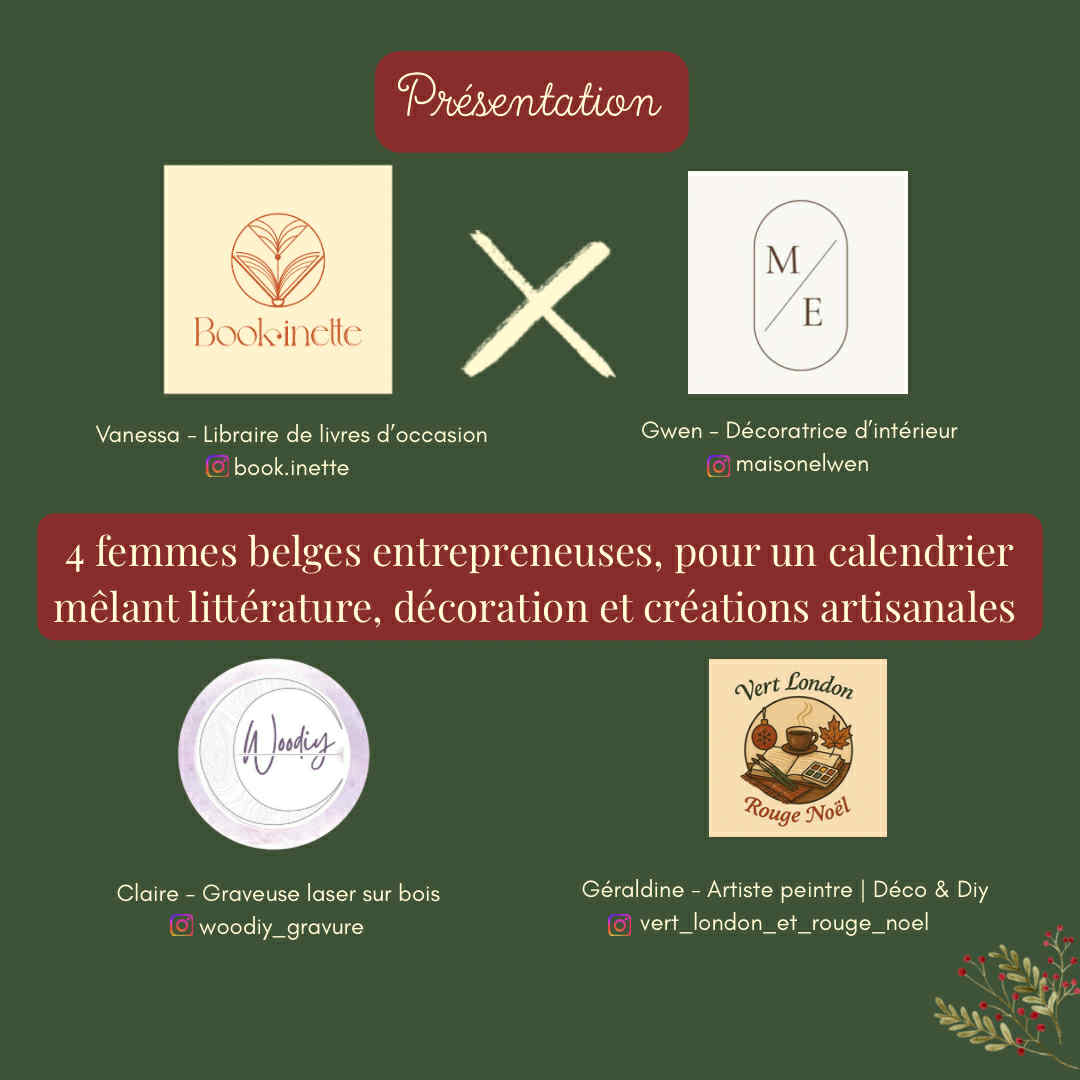 " Calendrier de l'Avent Book.inetteXMaisonelwen" - 12 cases -  Edition Limitée