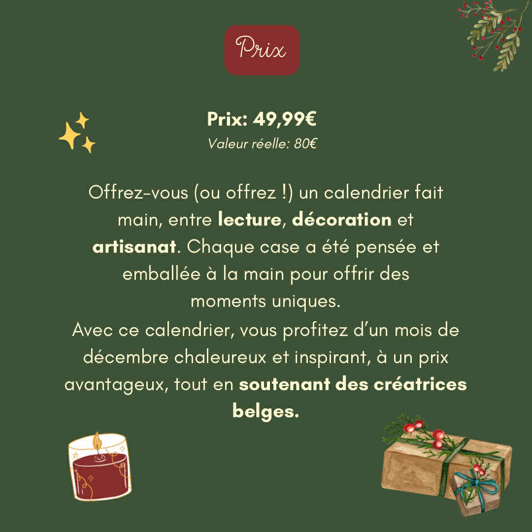 " Calendrier de l'Avent Book.inetteXMaisonelwen" - 12 cases -  Edition Limitée