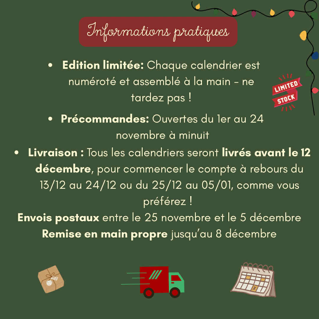 " Calendrier de l'Avent Book.inetteXMaisonelwen" - 12 cases -  Edition Limitée